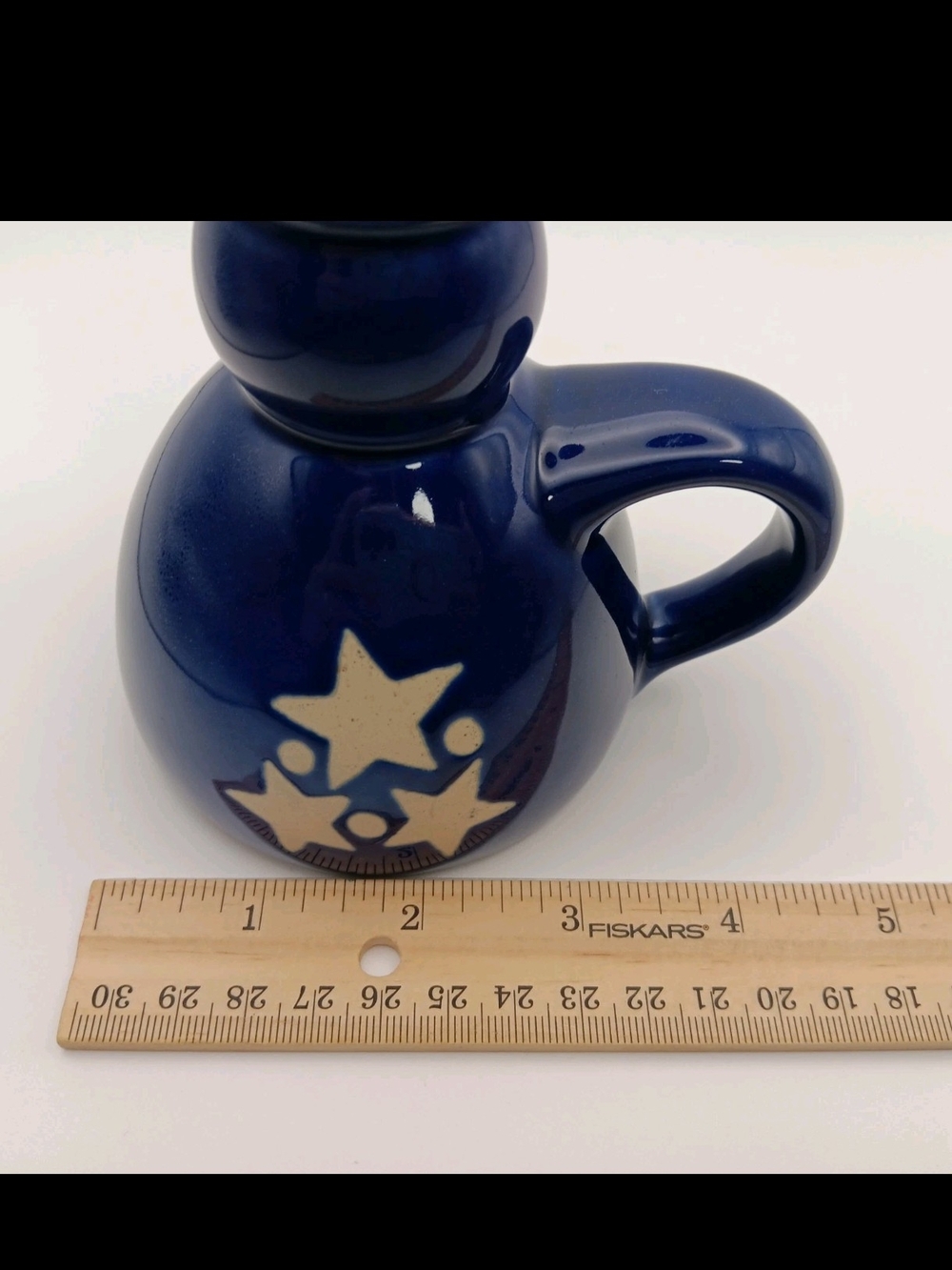 Cobalt Blue Sandstone Candle Holder with Stars - Picture 13 of 14